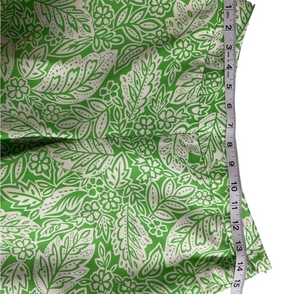 PENDLETON Ankle Cropped‎ Lined Pants Silk Cotton Floral Green 6P - Picture 9 of 10